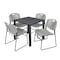 Kee Kee Square Table & Chair Set, Wood, Metal, Polypropylene Top TB3030GYBPBK44GY - alternate 1
